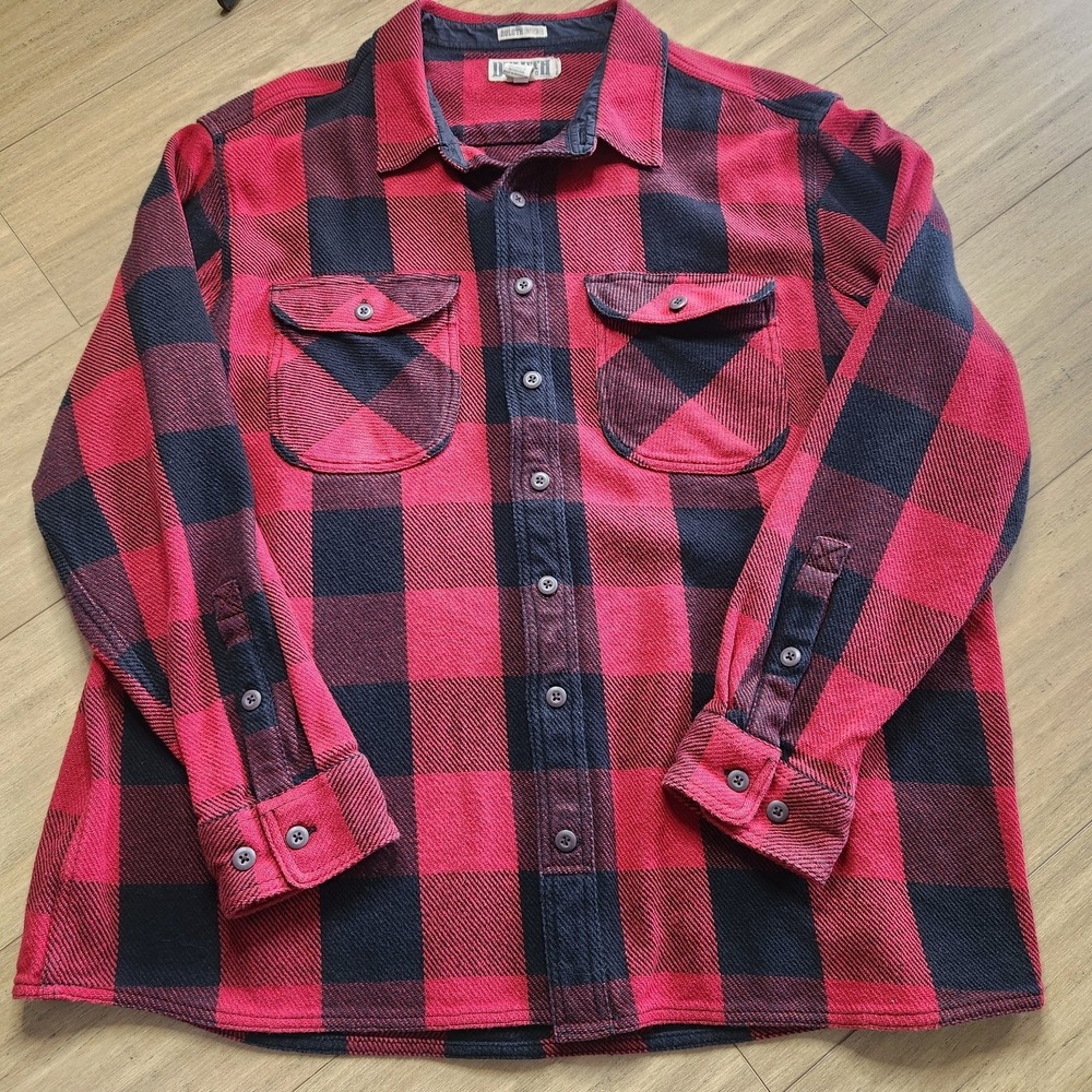 Duluth Trading Mens 2XL Long Woodsy Plaid Shirt Double Flap Pockets Lumberjack